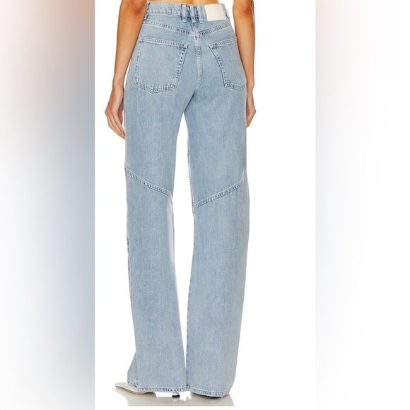 Mariah Wide Leg Racer Jean In Coast Highway Grlfrnd Color: Coast Highway - Picture 6 of 16